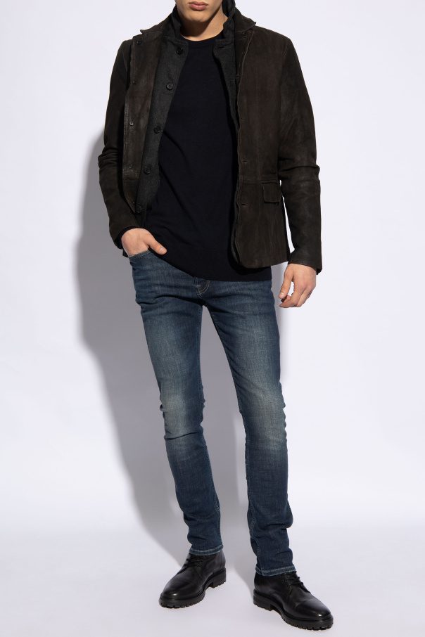 All saints survey leather jacket sale